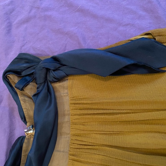 By Malene Birger mustard brown silk dress with bow - Picture 5 of 5